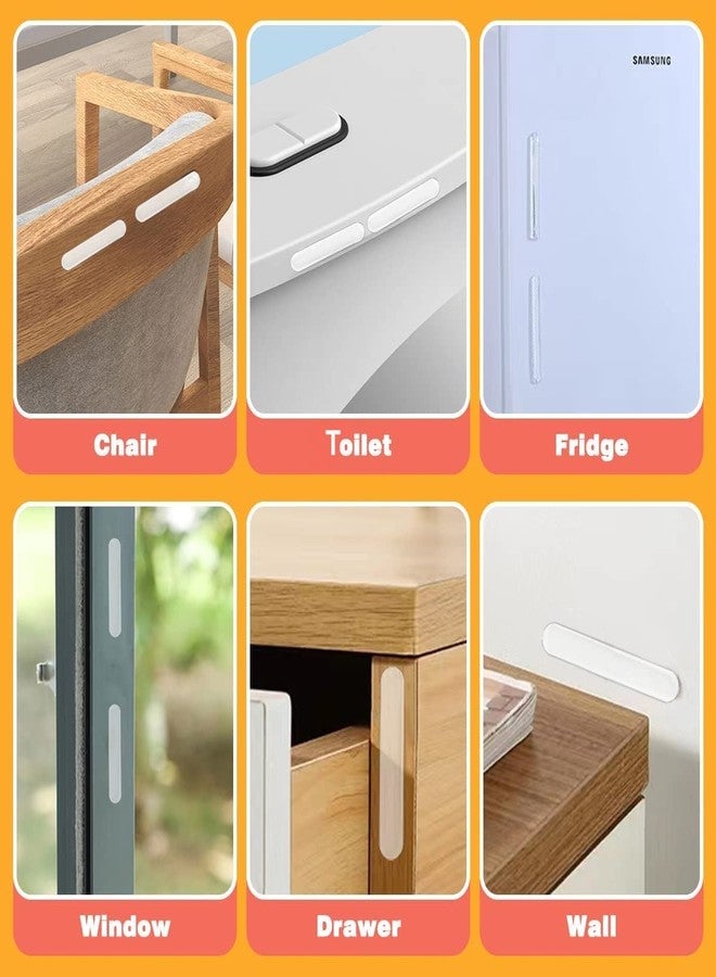 OLWICK شريط مطاطي واقي للكراسي من OLWICK® (لحماية الجدران)، واقيات أبواب الخزائن المنزلقة، وسادات مانعة للانزلاق للأسطح الزجاجية، شريط سيليكون ذاتي اللصق (عبوة من 10 قطع) شفاف - Image 4